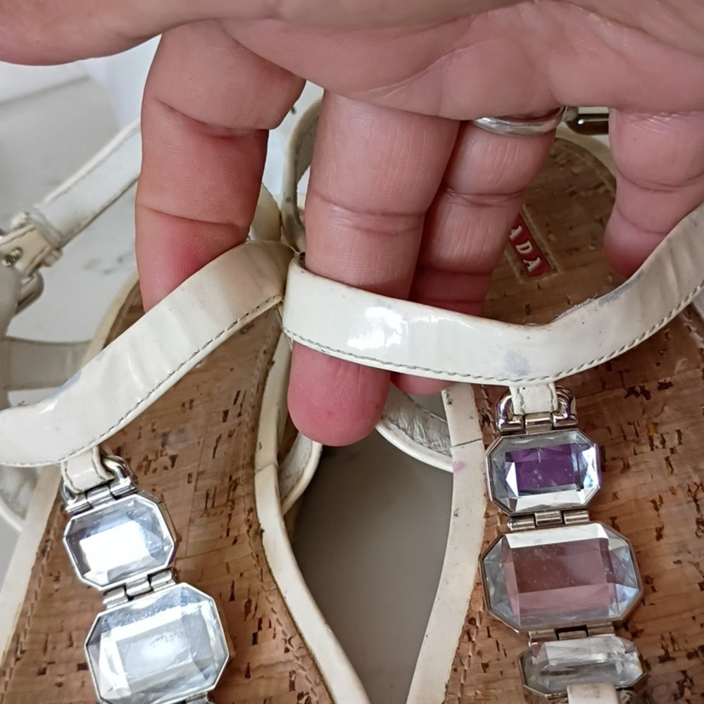 PRADA ESPADRILLES WEDGES SANDALS - Picture 4 of 10